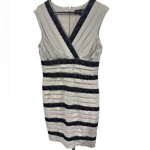 Elegant Black and Cream Sleeveless Dress